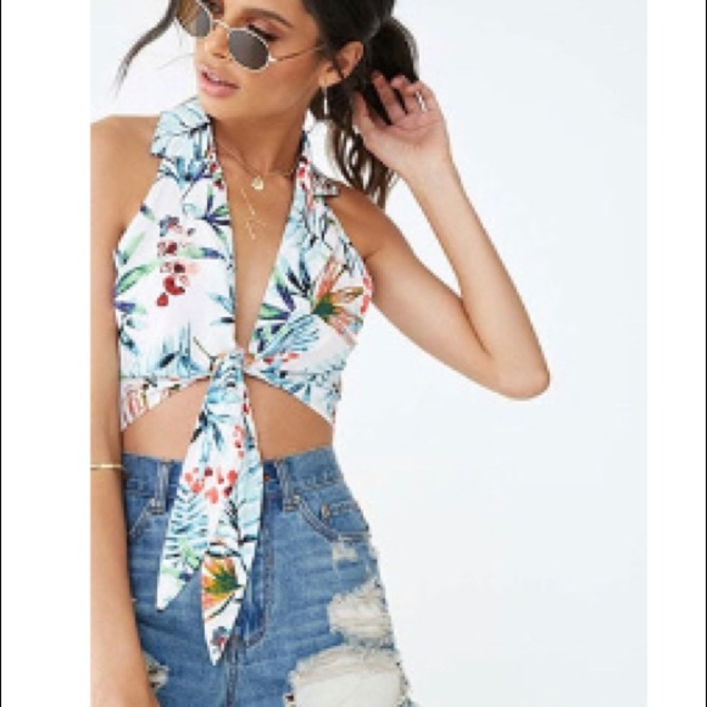 Tie front crop top